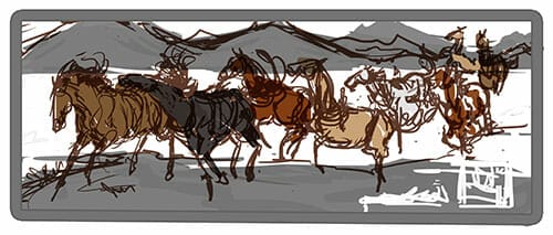 Eight_horse_Illustration_Elise_Martinson_Sketch
