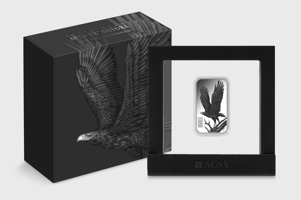 Wedge-tailed eagle coin design and packaging