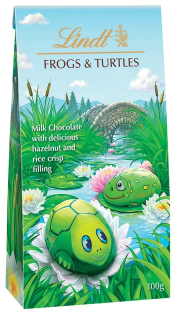 Lindt & Sprungli Frogs & Turtles packaging illustrations Mock Up