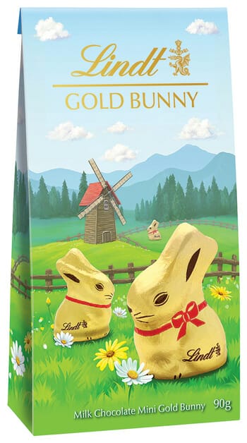 Lindt & Sprungli Gold Bunnies packaging illustrations Mock Up