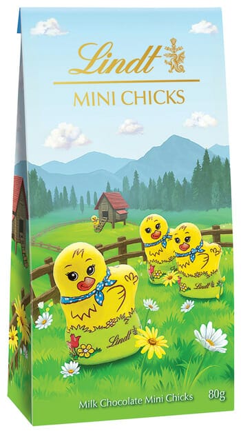 Lindt & Sprungli Mini Chicks packaging illustrations Mock Up