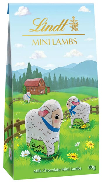 Lindt & Sprungli Mini Lambs packaging illustrations Mock Up