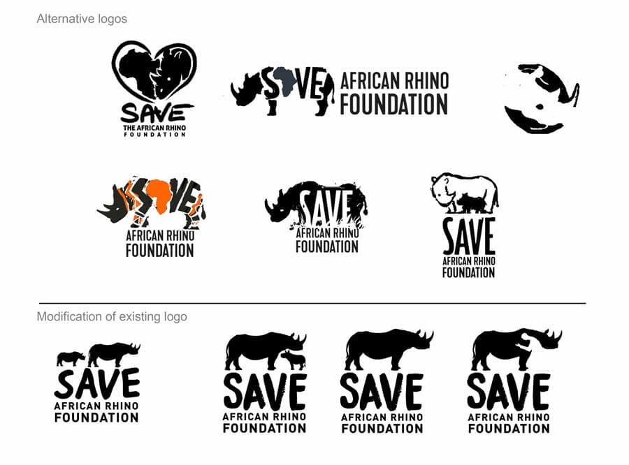 SAVE African Rhino Foundation 30 years logo concept