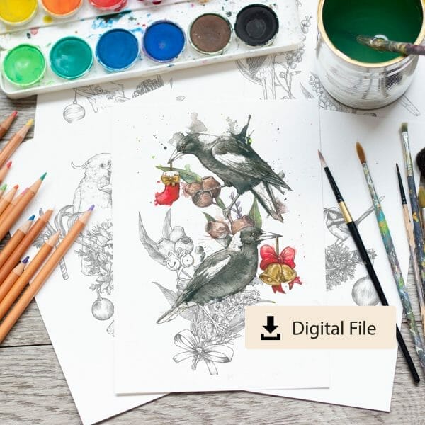 Printable Colour-in Christmas Cards
