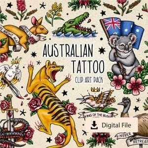 Australian Tattoo clip art pack