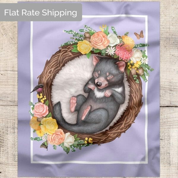 Tasmanian Devil Fabric Panel - Native Nursery
