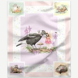 Magpie and Fairy Fabric Quilt Panel