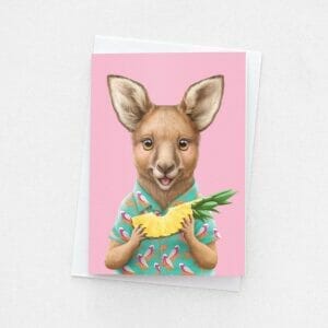 Kangaroo greeting card