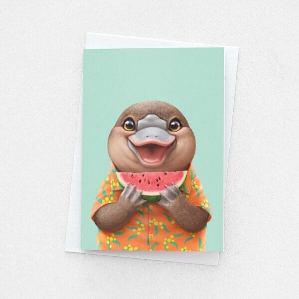 Platypus greeting card