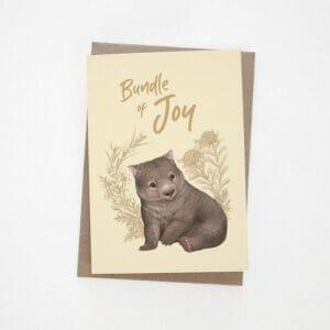 wombat card with the words "bundle of joy" at the top