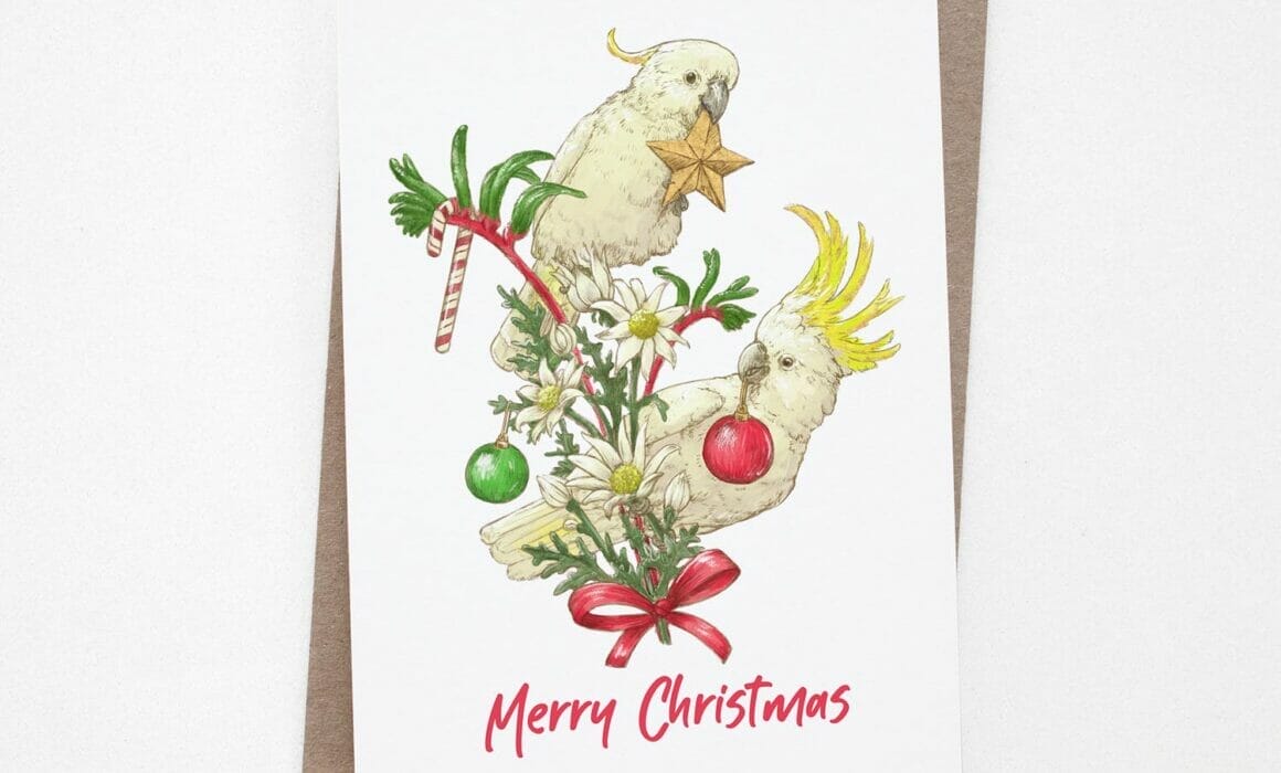 cockatoo christmas card