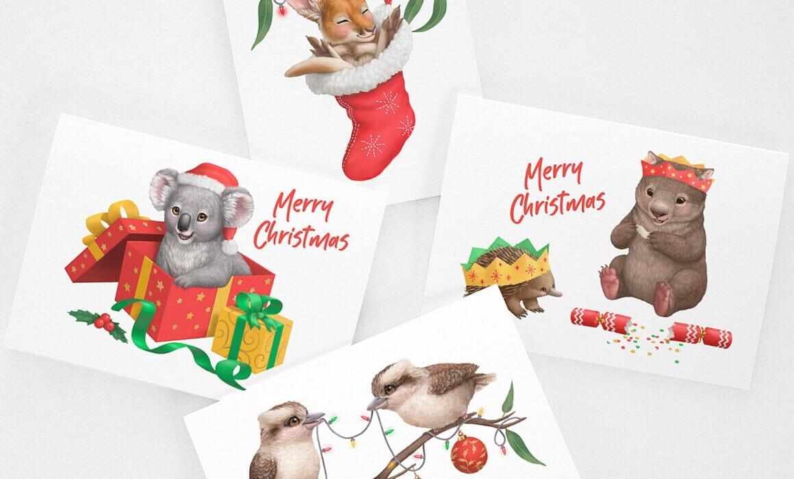 Australian animal christmas cards