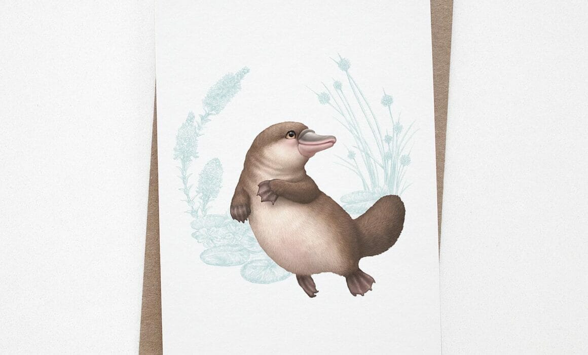 Platypus greeting card