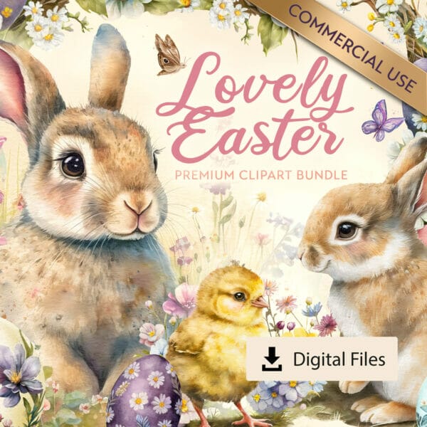 Cover image for the Lovely Easter clipart bundle